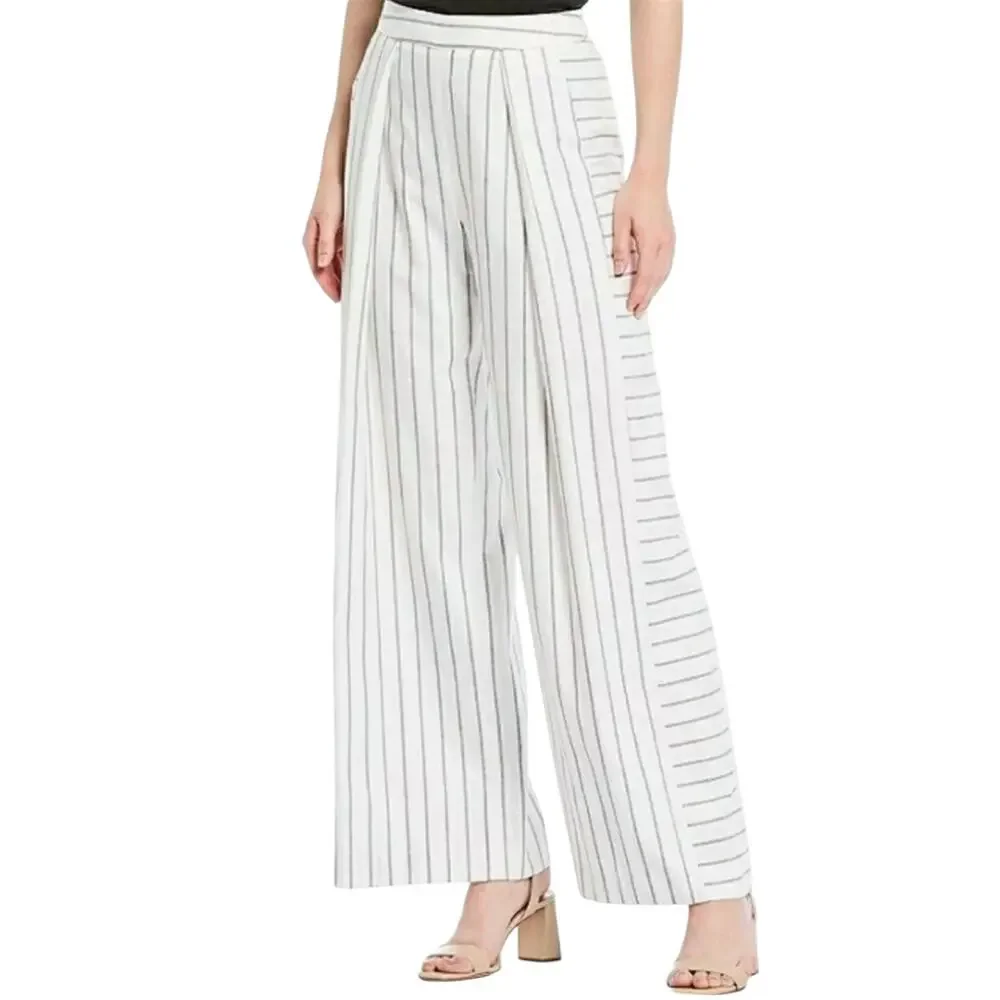 Antonio Melani Ivory Sam Black Striped Wide Leg Pants